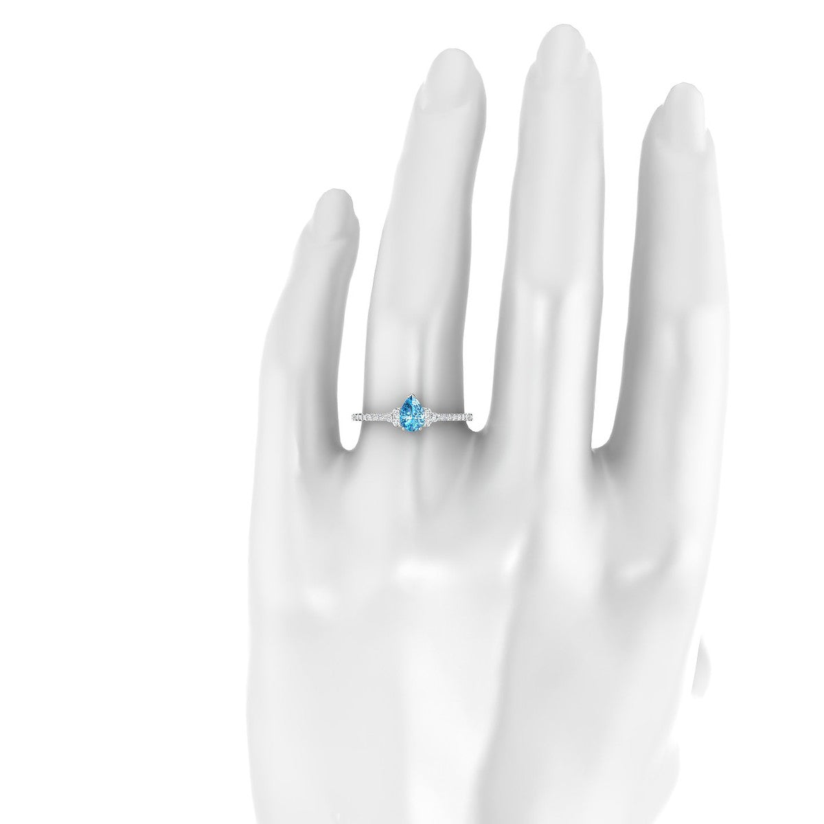 Reverie | 18k White Gold 6 x 4 mm Pear Topaz Ring