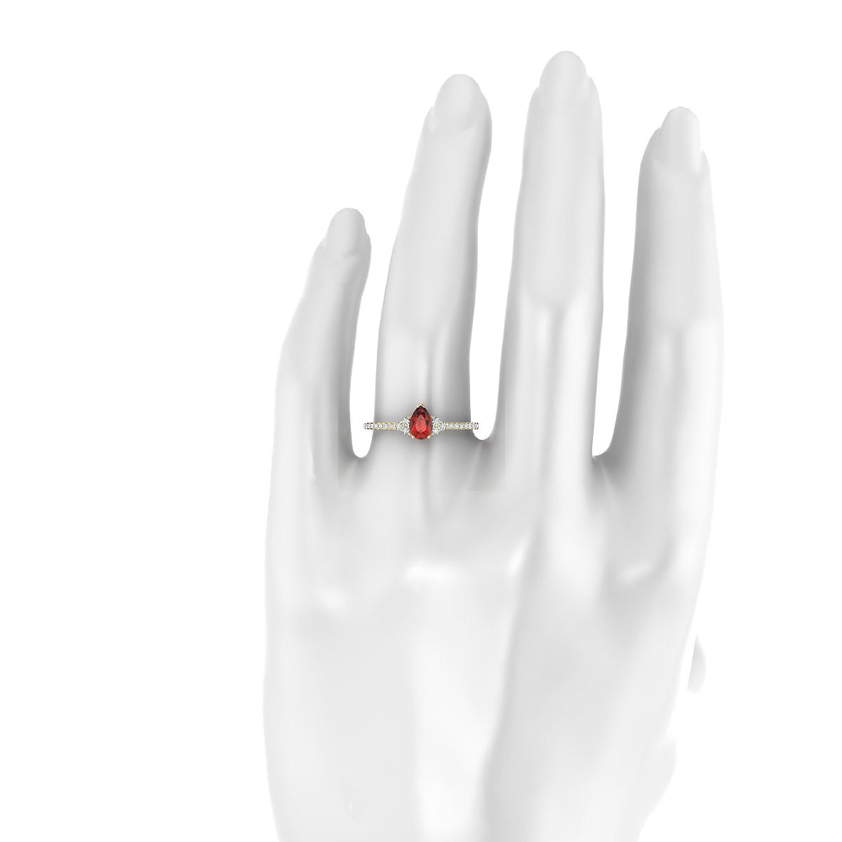 Reverie | 18k Yellow Gold 6 x 4 mm Pear Garnet Ring