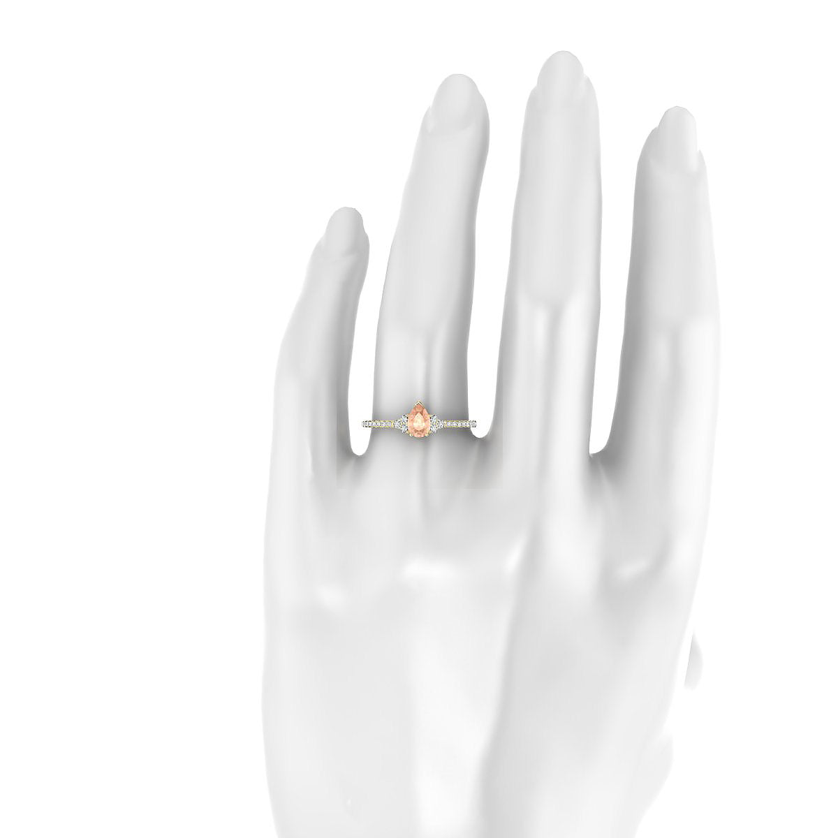 Reverie | 18k Yellow Gold 6 x 4 mm Pear Morganite Ring