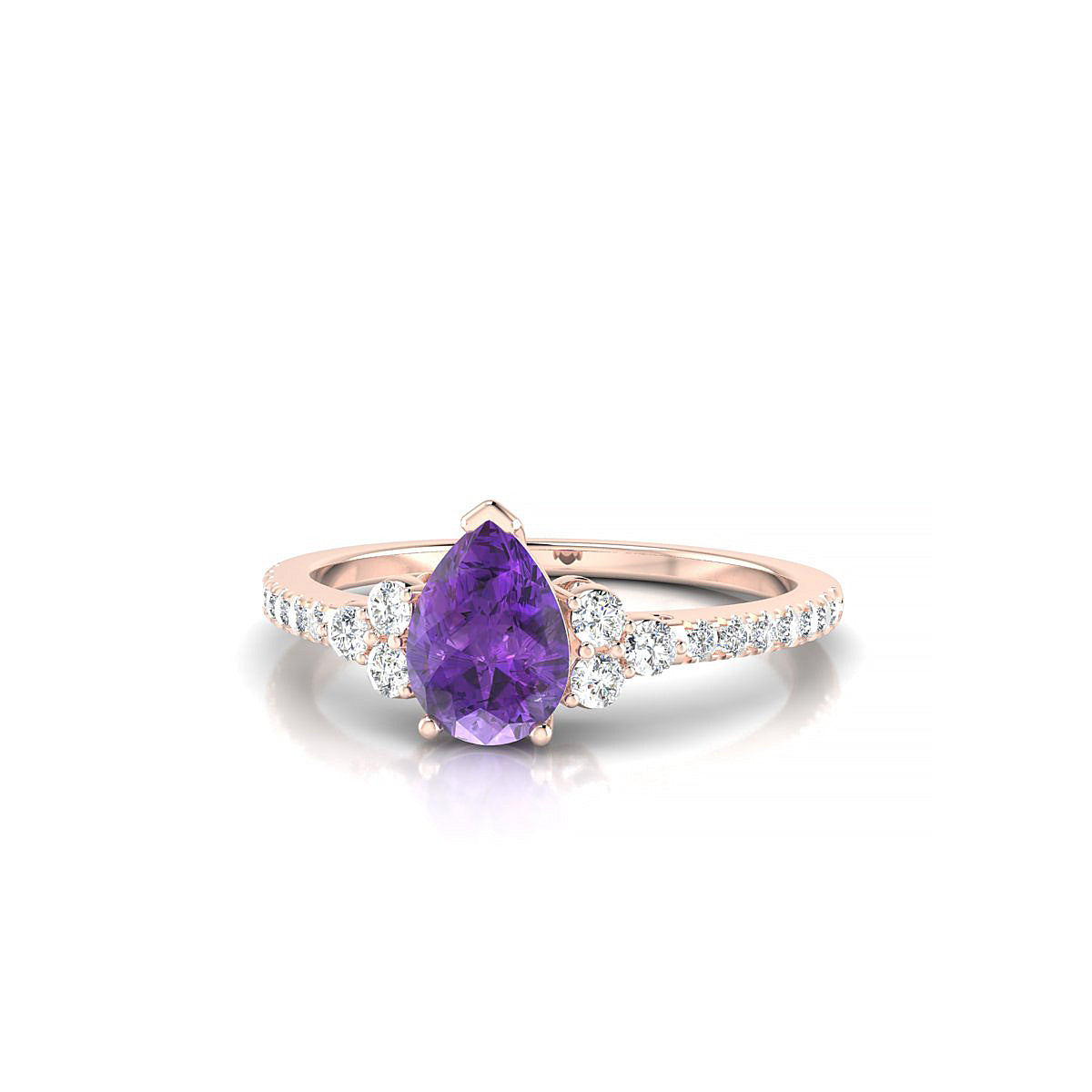 Reverie | 18k Rose Gold 7 x 5 mm Pear Amethyst Ring