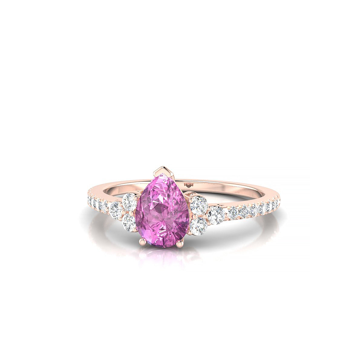 Reverie | 18k Rose Gold 7 x 5 mm Pear Pink Sapphire Ring