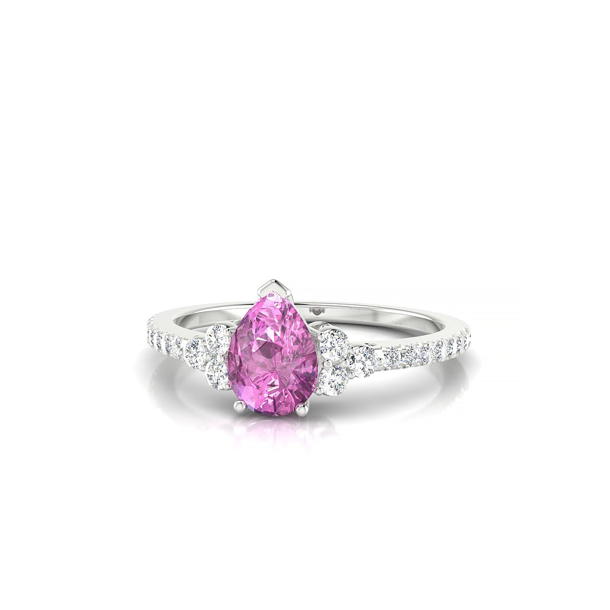Reverie | 18k White Gold 7 x 5 mm Pear Pink Sapphire Ring