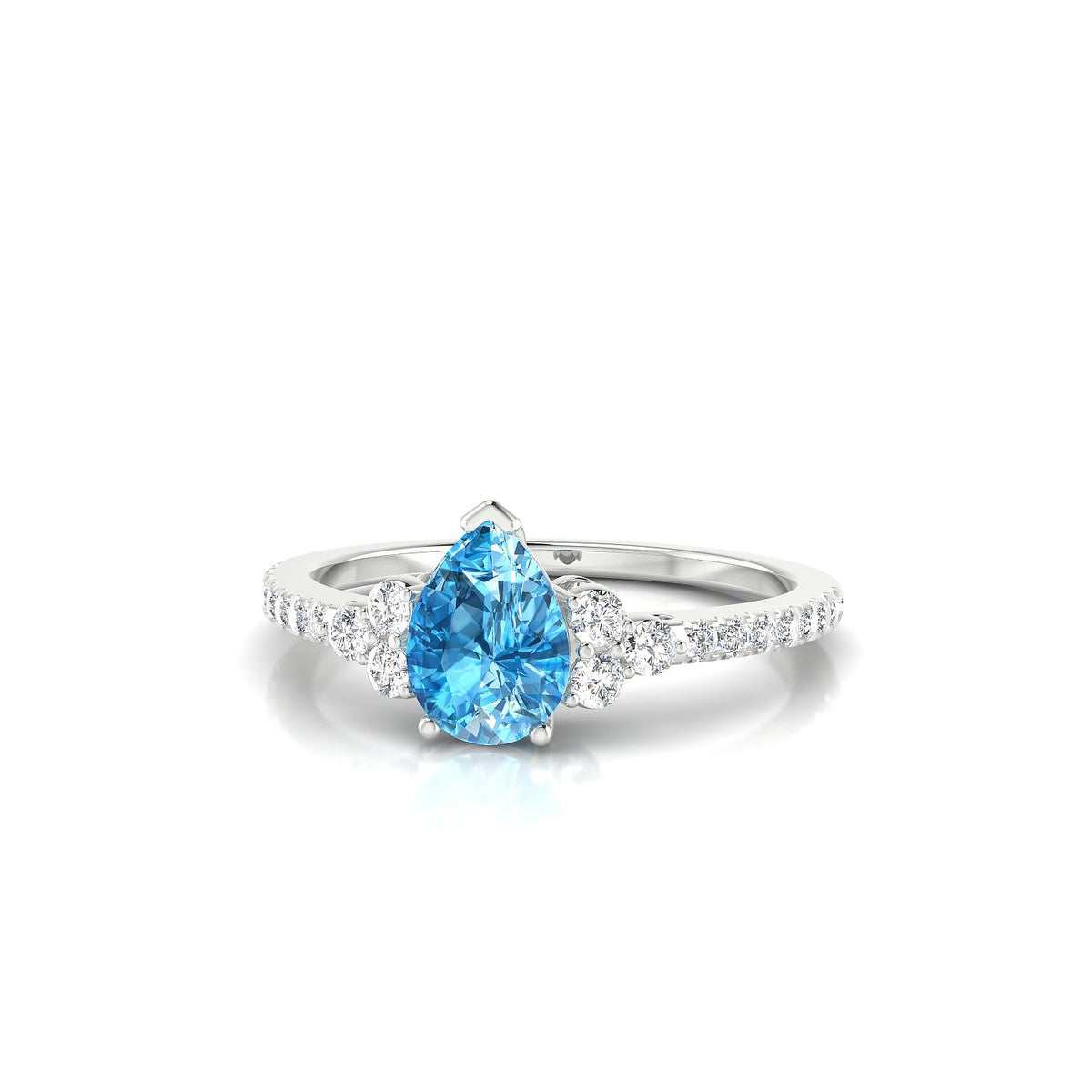 Reverie | 18k White Gold 7 x 5 mm Pear Topaz Ring
