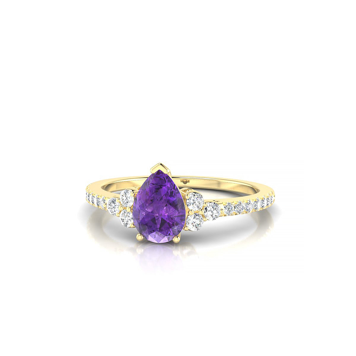Reverie | 18k Yellow Gold 7 x 5 mm Pear Amethyst Ring