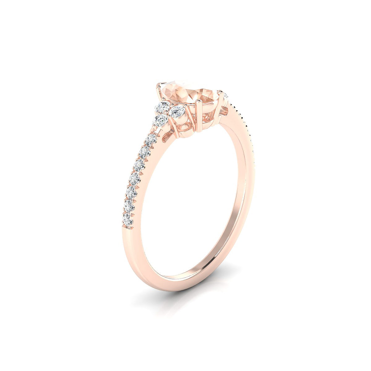 Reverie | 18k Rose Gold 7 x 5 mm Pear Morganite Ring
