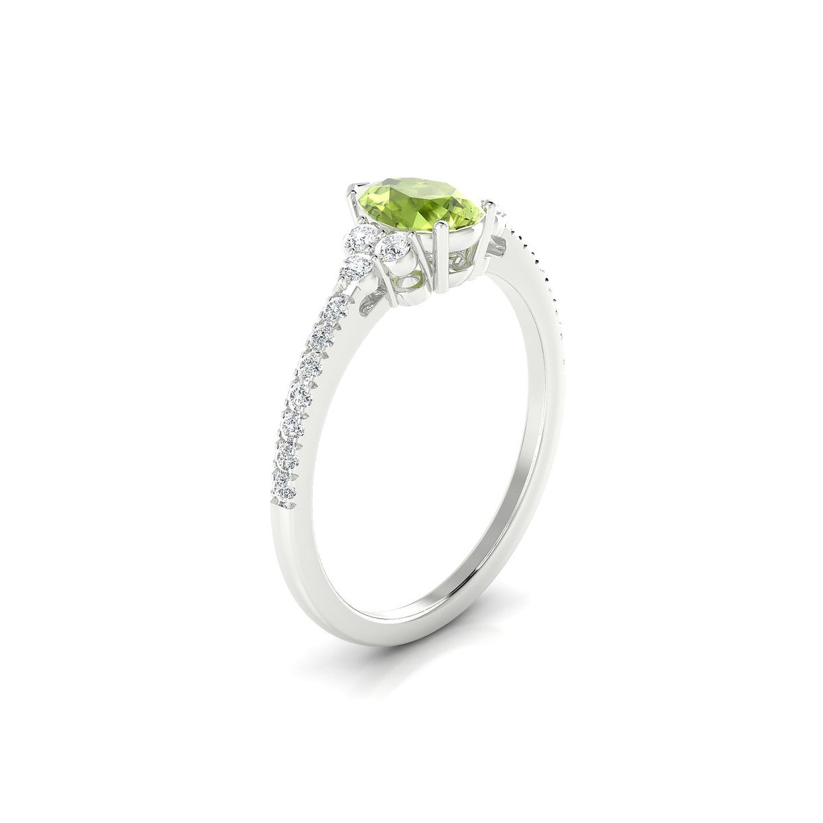 Reverie | 18k White Gold 7 x 5 mm Pear Peridot Ring