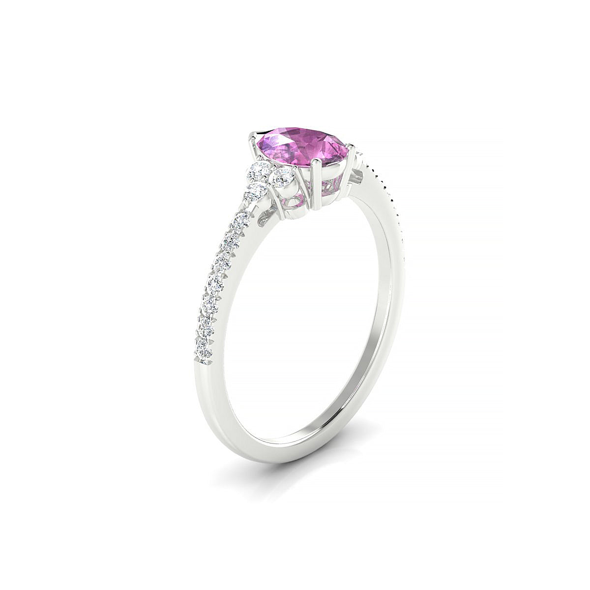 Reverie | 18k White Gold 7 x 5 mm Pear Pink Sapphire Ring