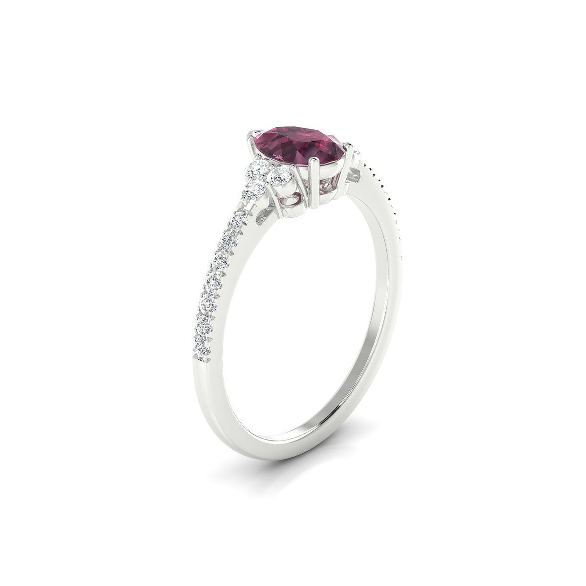 Reverie | 18k White Gold 7 x 5 mm Pear Rhodolite Ring