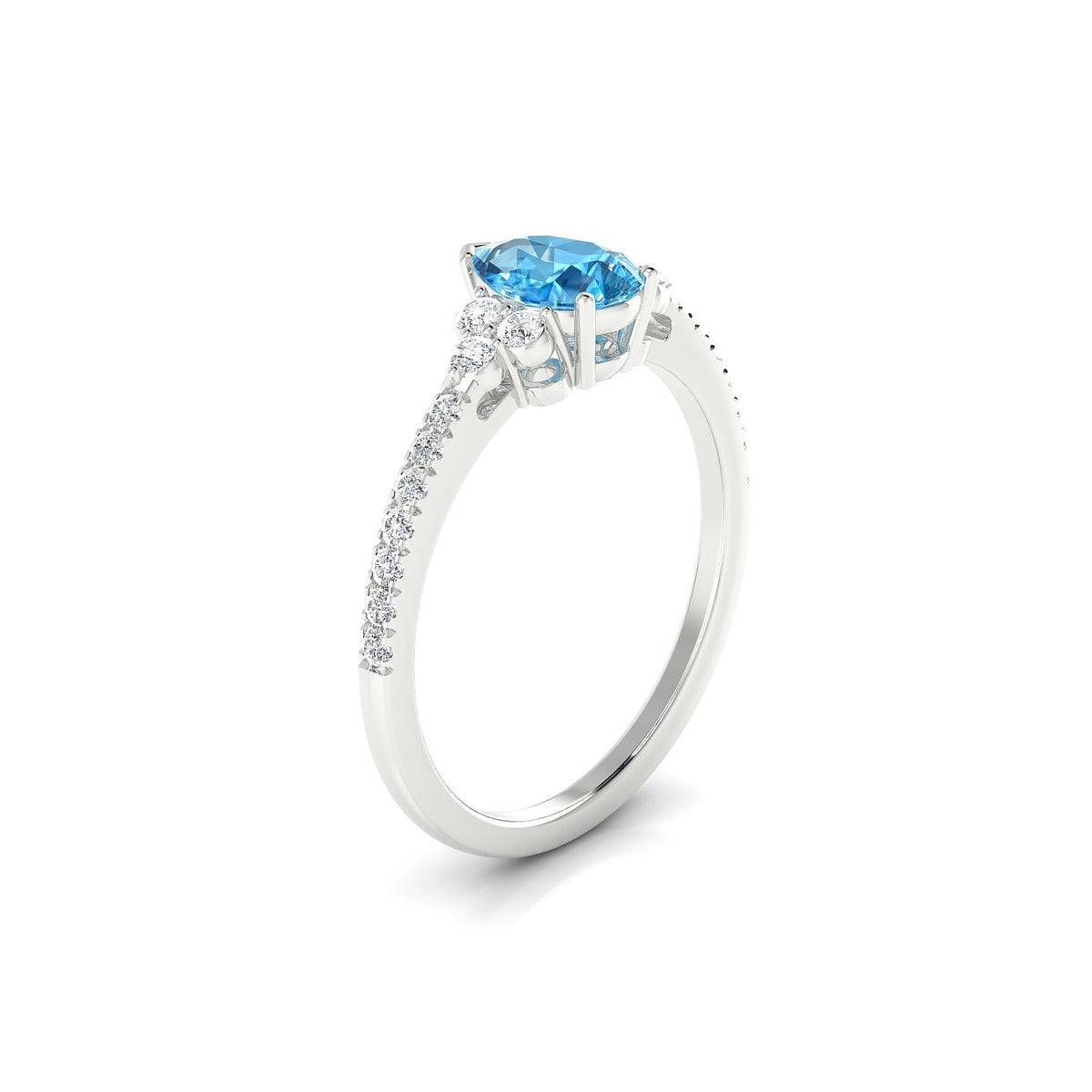 Reverie | 18k White Gold 7 x 5 mm Pear Topaz Ring