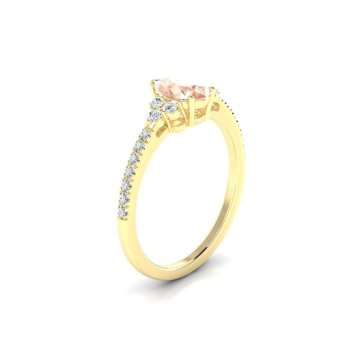 Reverie | 18k Yellow Gold 7 x 5 mm Pear Morganite Ring