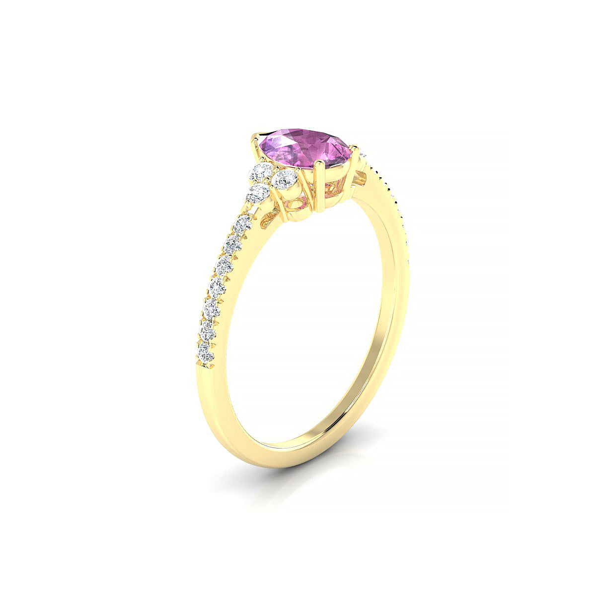 Reverie | 18k Yellow Gold 7 x 5 mm Pear Pink Sapphire Ring