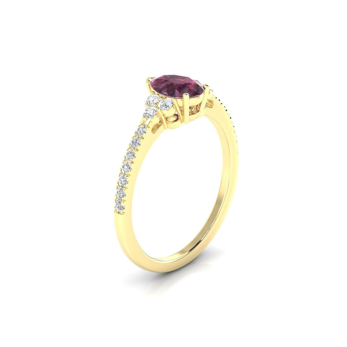 Reverie | 18k Yellow Gold 7 x 5 mm Pear Rhodolite Ring