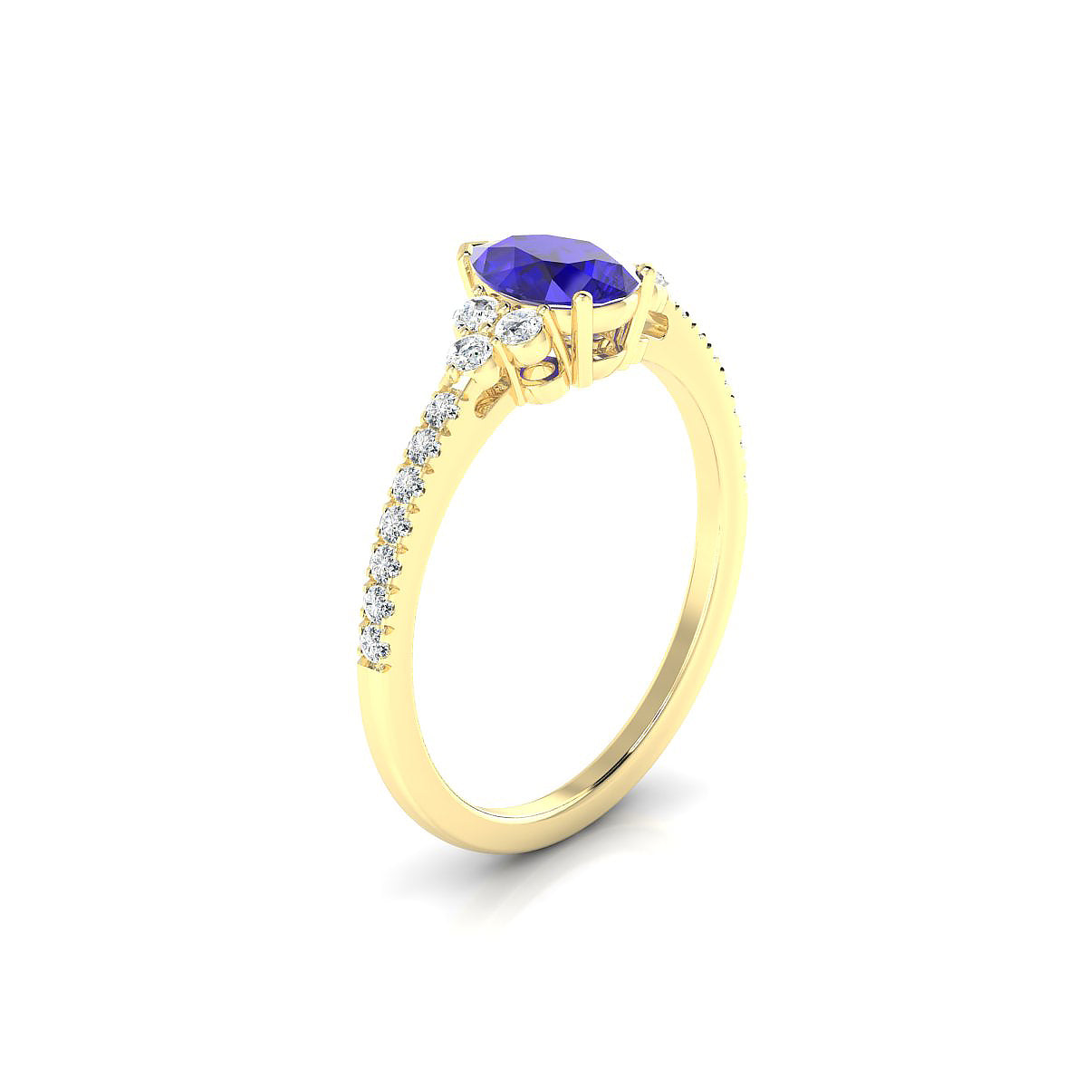 Reverie | 18k Yellow Gold 7 x 5 mm Pear Tanzanite Ring