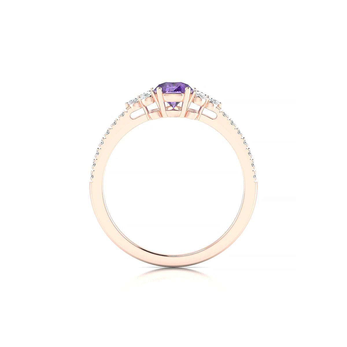 Reverie | 18k Rose Gold 7 x 5 mm Pear Amethyst Ring