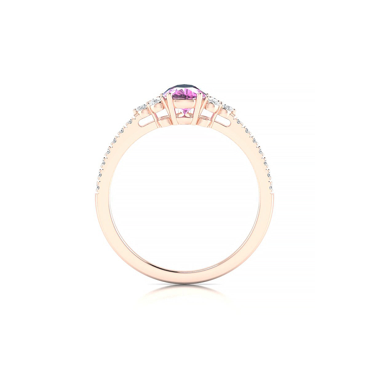 Reverie | 18k Rose Gold 7 x 5 mm Pear Pink Sapphire Ring