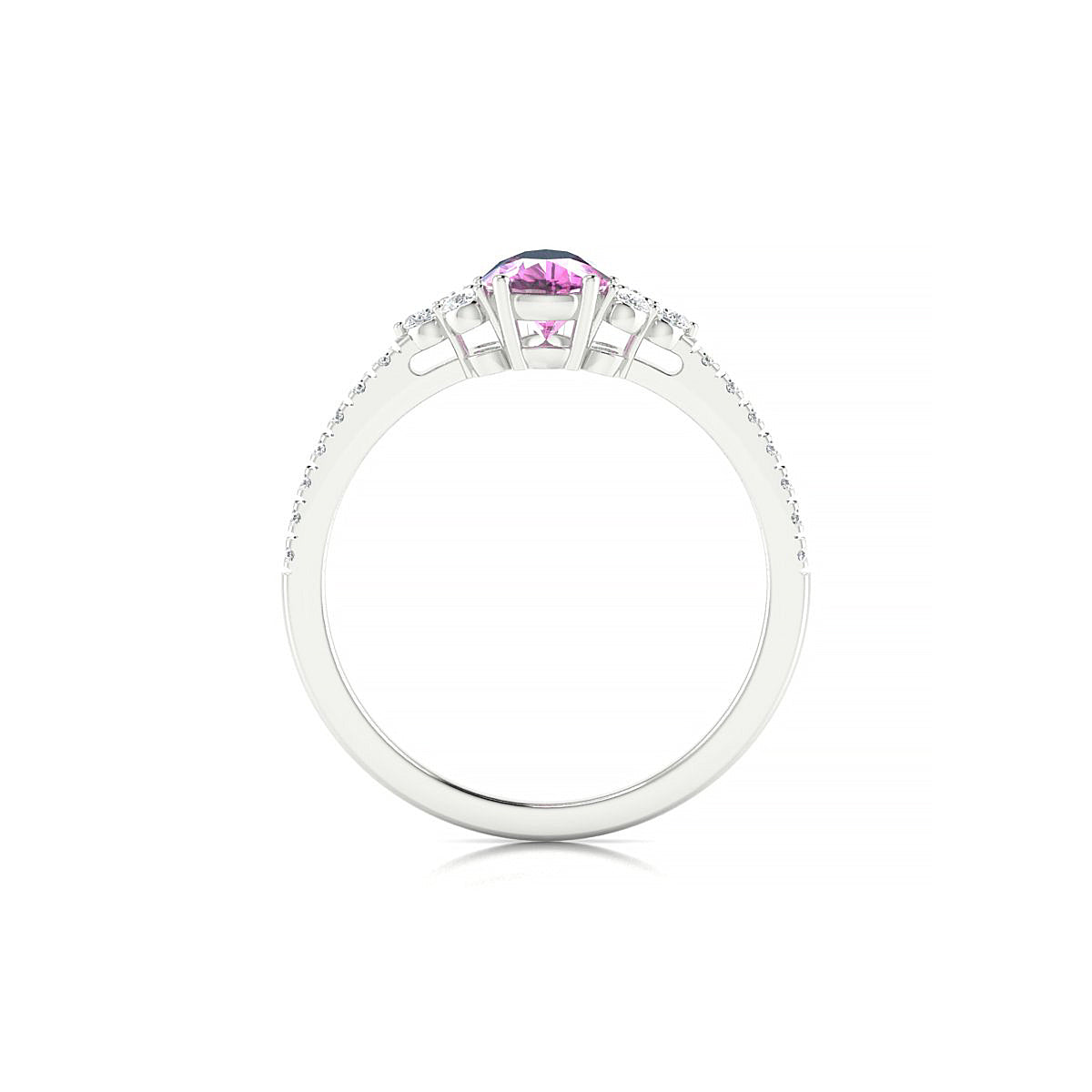 Reverie | 18k White Gold 7 x 5 mm Pear Pink Sapphire Ring