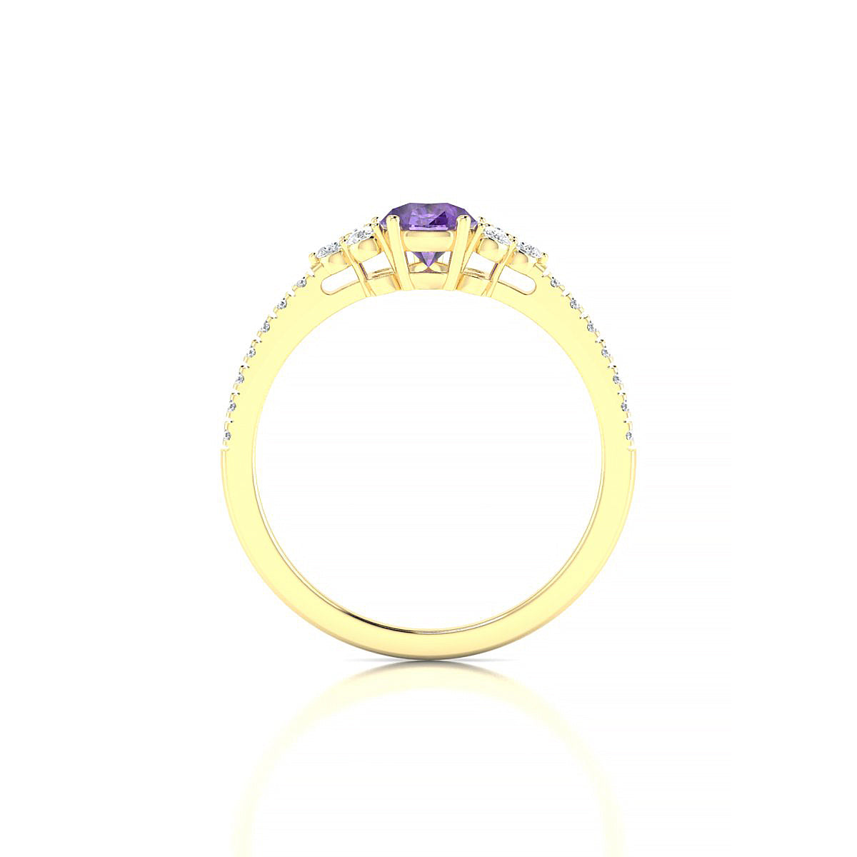 Reverie | 18k Yellow Gold 7 x 5 mm Pear Amethyst Ring