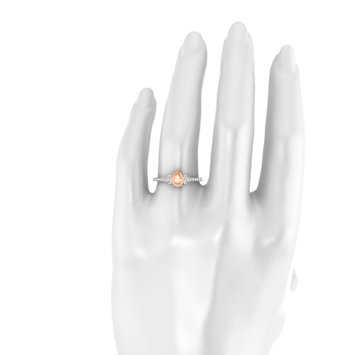 Reverie | 18k Rose Gold 7 x 5 mm Pear Morganite Ring