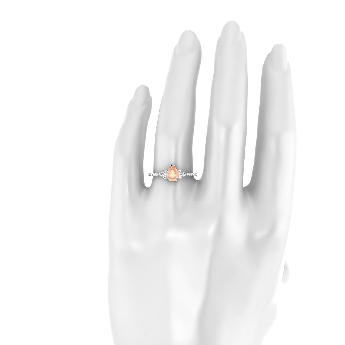 Reverie | 18k White Gold 7 x 5 mm Pear Morganite Ring
