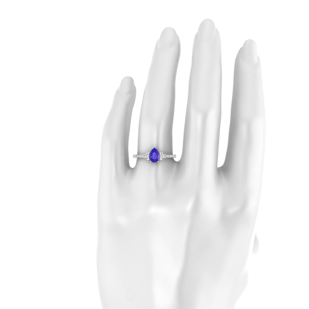 Reverie | 18k White Gold 7 x 5 mm Pear Tanzanite Ring