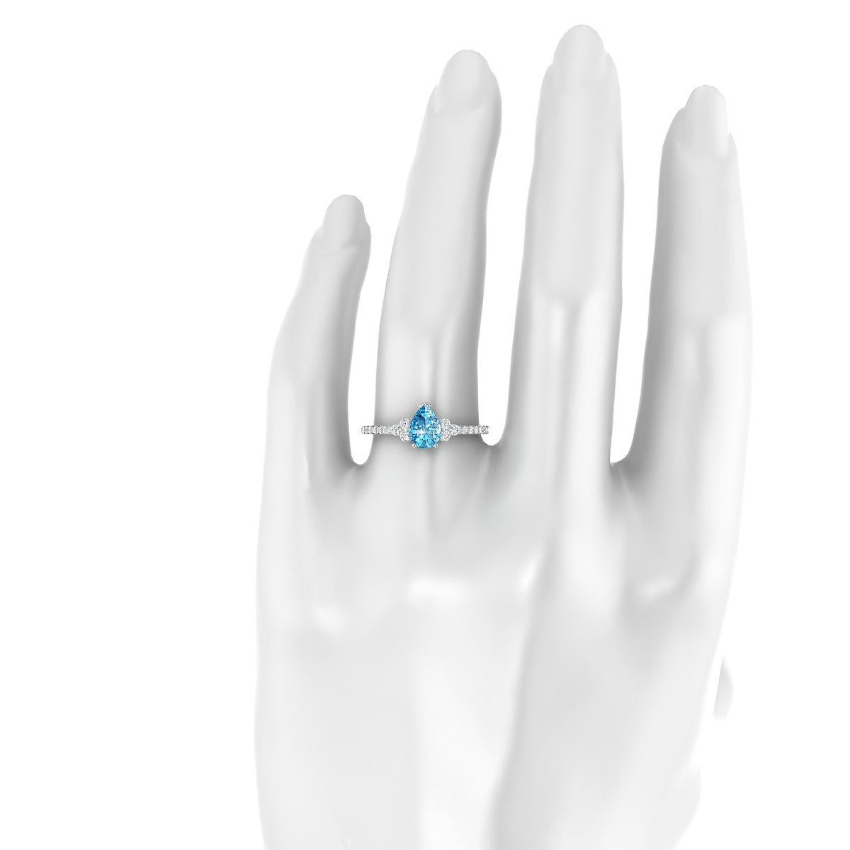 Reverie | 18k White Gold 7 x 5 mm Pear Topaz Ring