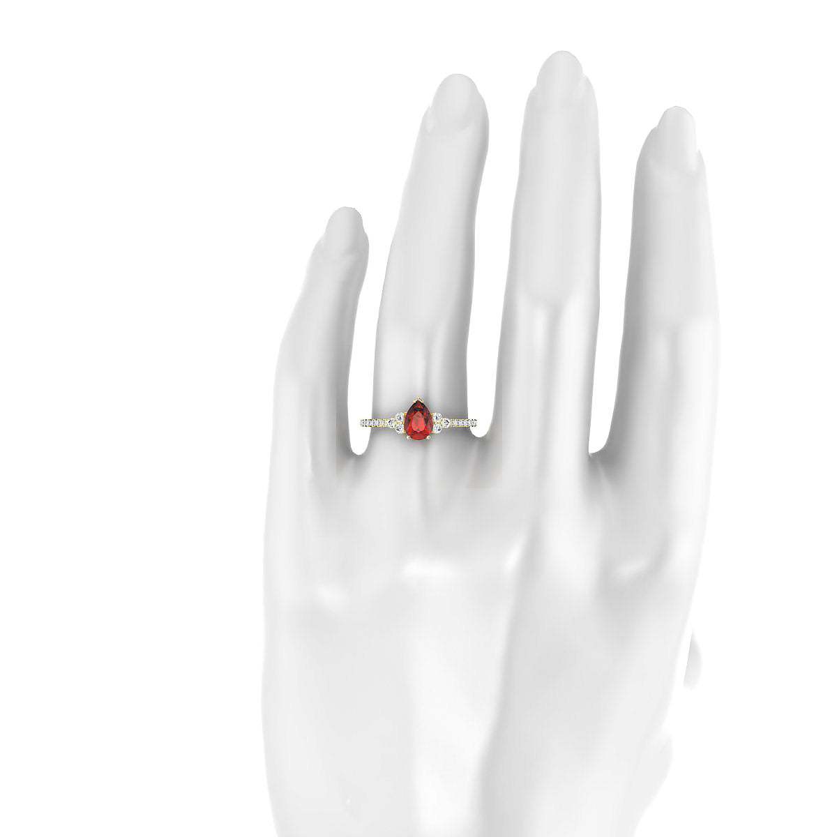 Reverie | 18k Yellow Gold 7 x 5 mm Pear Garnet Ring