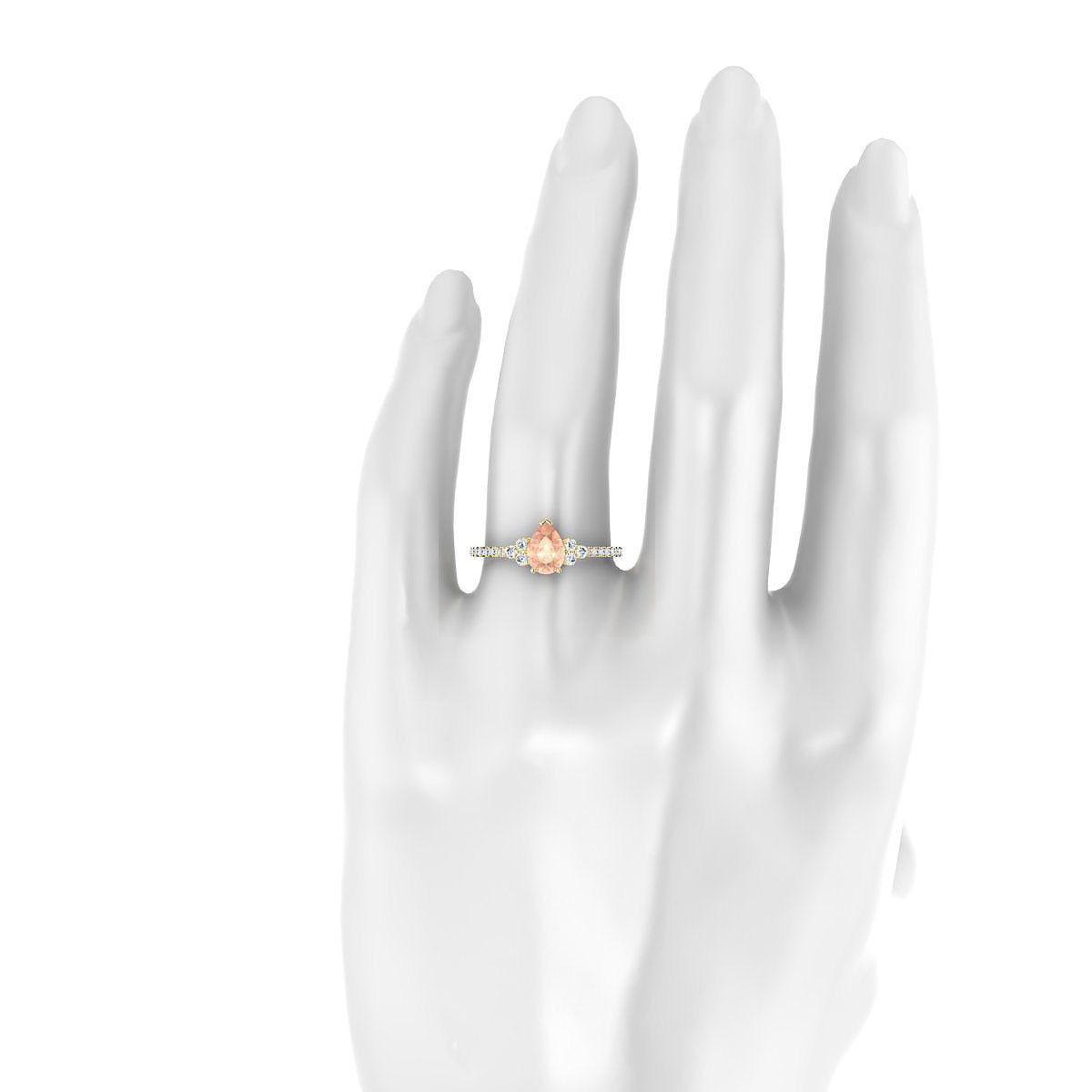 Reverie | 18k Yellow Gold 7 x 5 mm Pear Morganite Ring