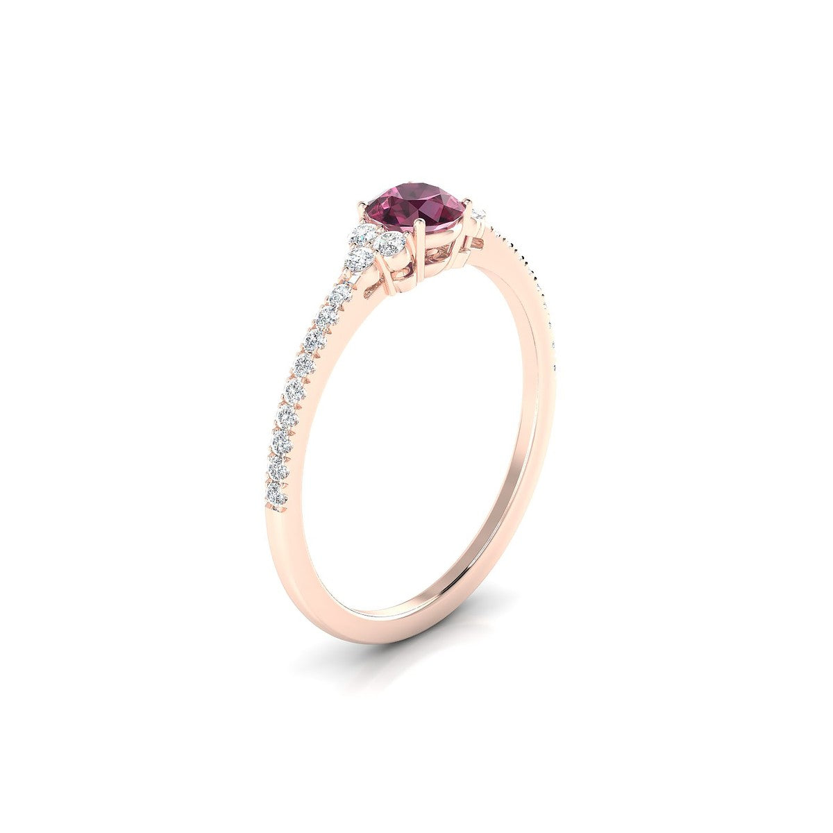 Reverie | 18k Rose Gold 4.5 mm Round Rhodolite Ring