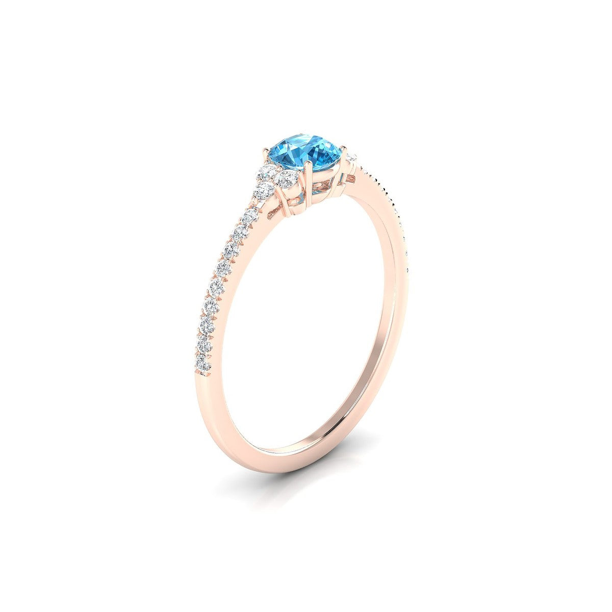 Reverie | 18k Rose Gold 4.5 mm Round Topaz Ring