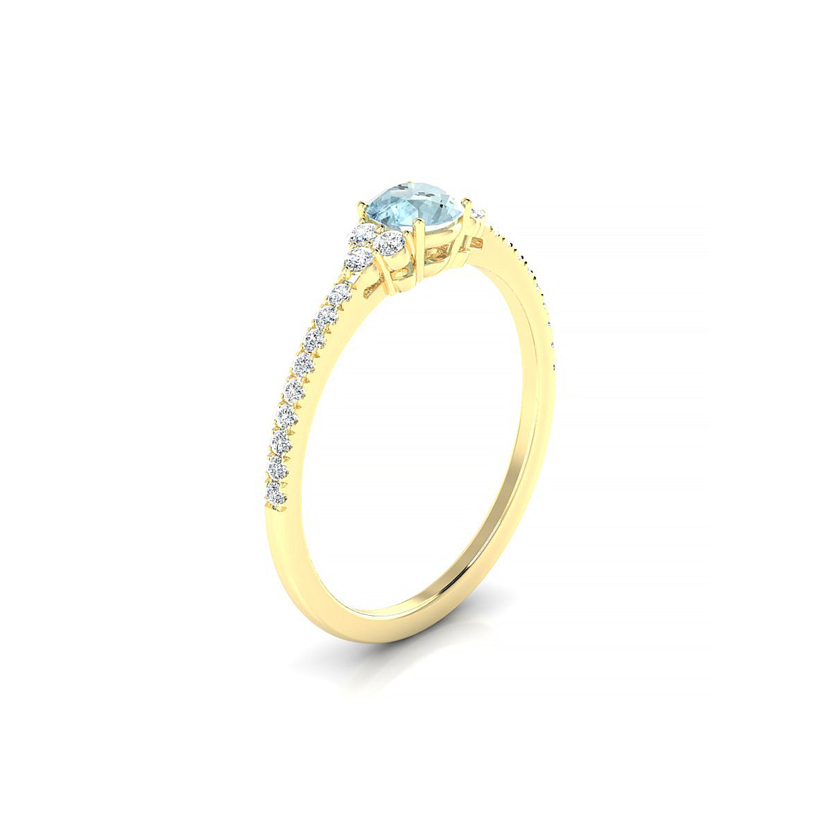 Reverie | 18k Yellow Gold 4.5 mm Round Aquamarine Ring