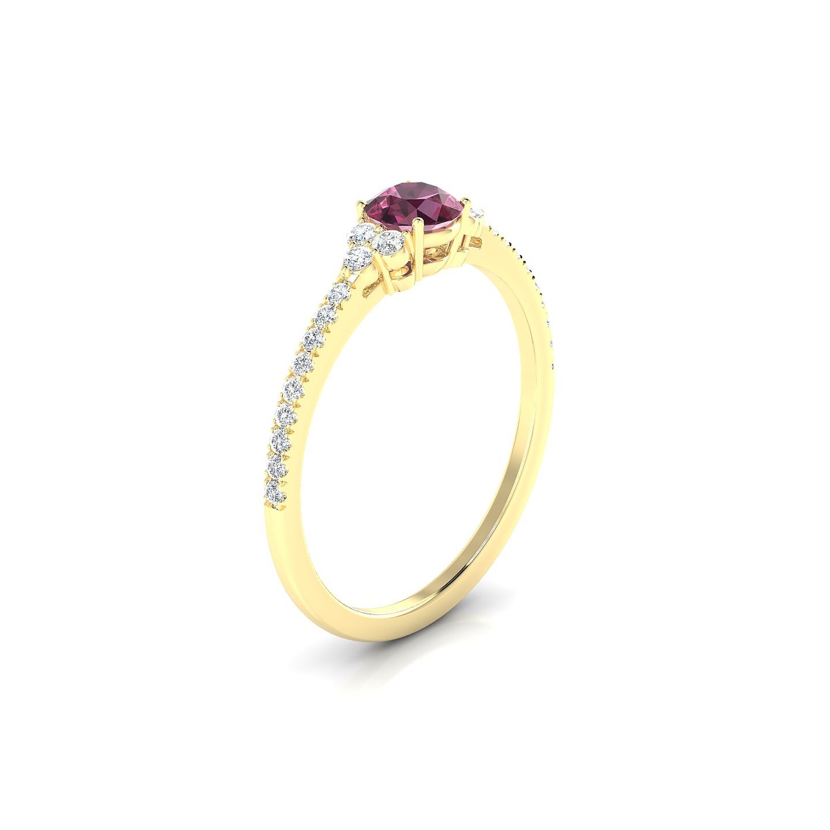 Reverie | 18k Yellow Gold 4.5 mm Round Rhodolite Ring