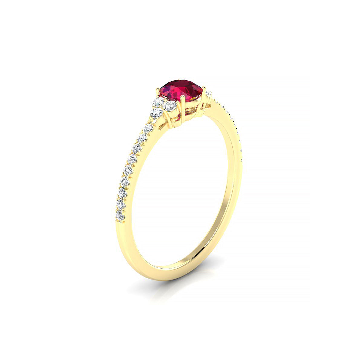 Reverie | 18k Yellow Gold 4.5 mm Round Ruby Ring