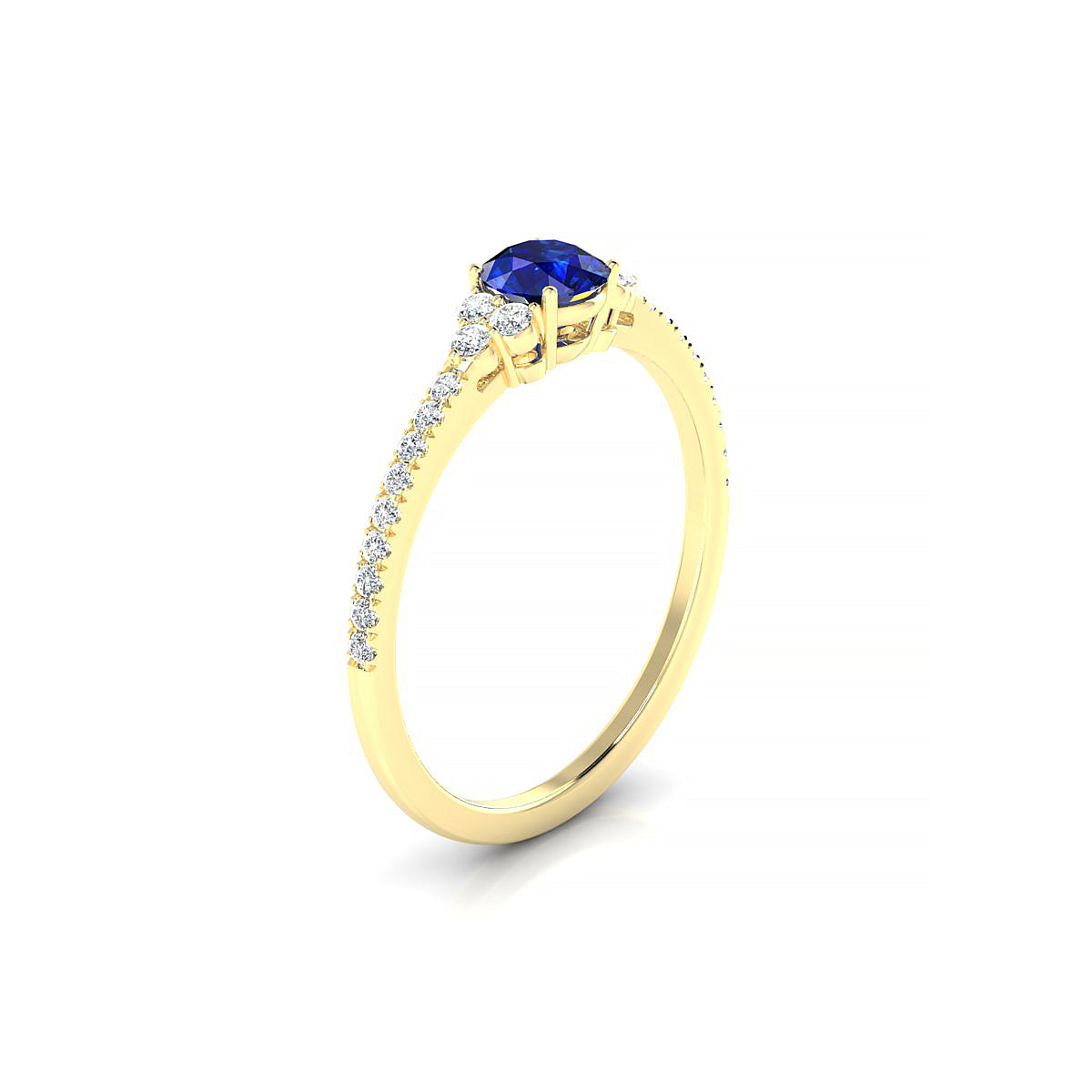 Reverie | 18k Yellow Gold 4.5 mm Round Sapphire Ring