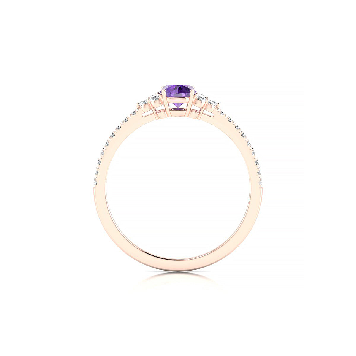 Reverie | 18k Rose Gold 4.5 mm Round Amethyst Ring