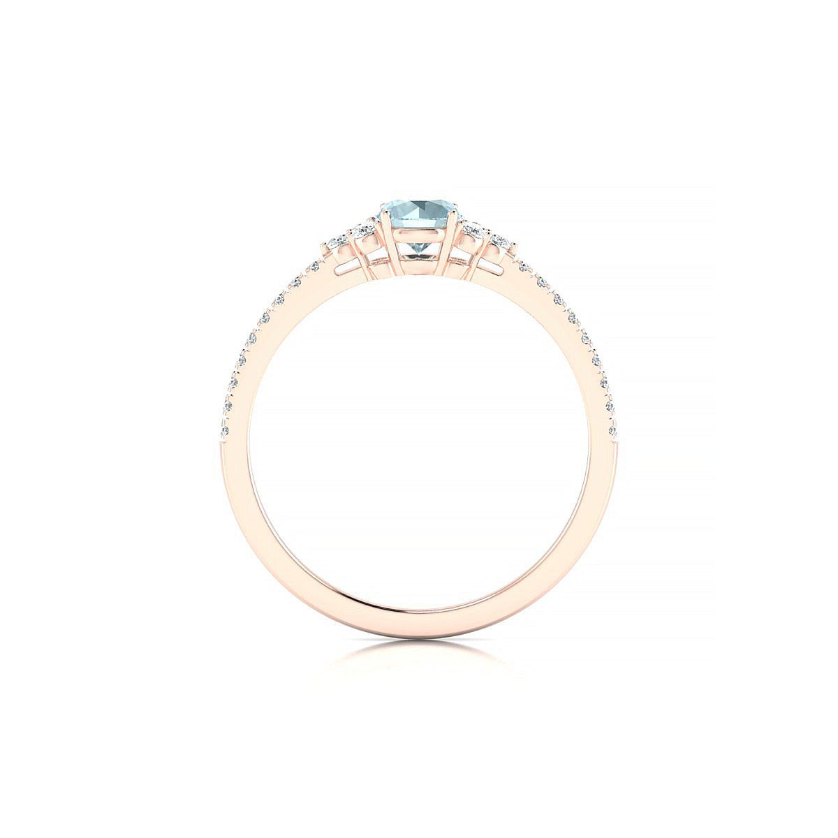 Reverie | 18k Rose Gold 4.5 mm Round Aquamarine Ring