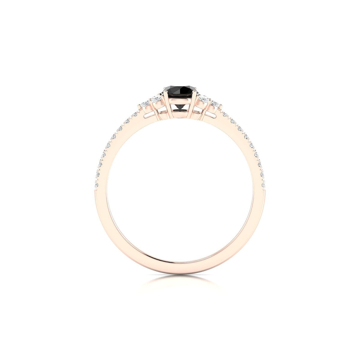 Reverie | 18k Rose Gold 4.5 mm Round Black Diamond Ring