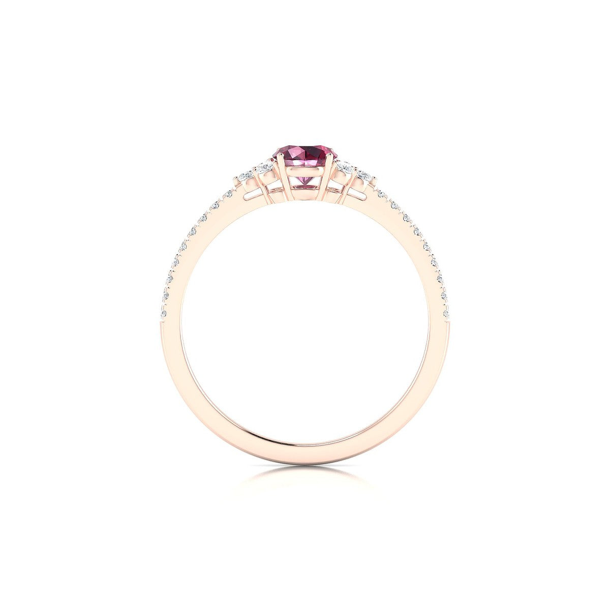 Reverie | 18k Rose Gold 4.5 mm Round Rhodolite Ring
