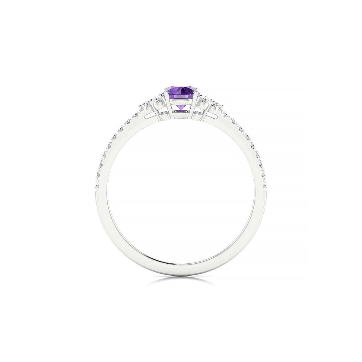 Reverie | 18k White Gold 4.5 mm Round Amethyst Ring