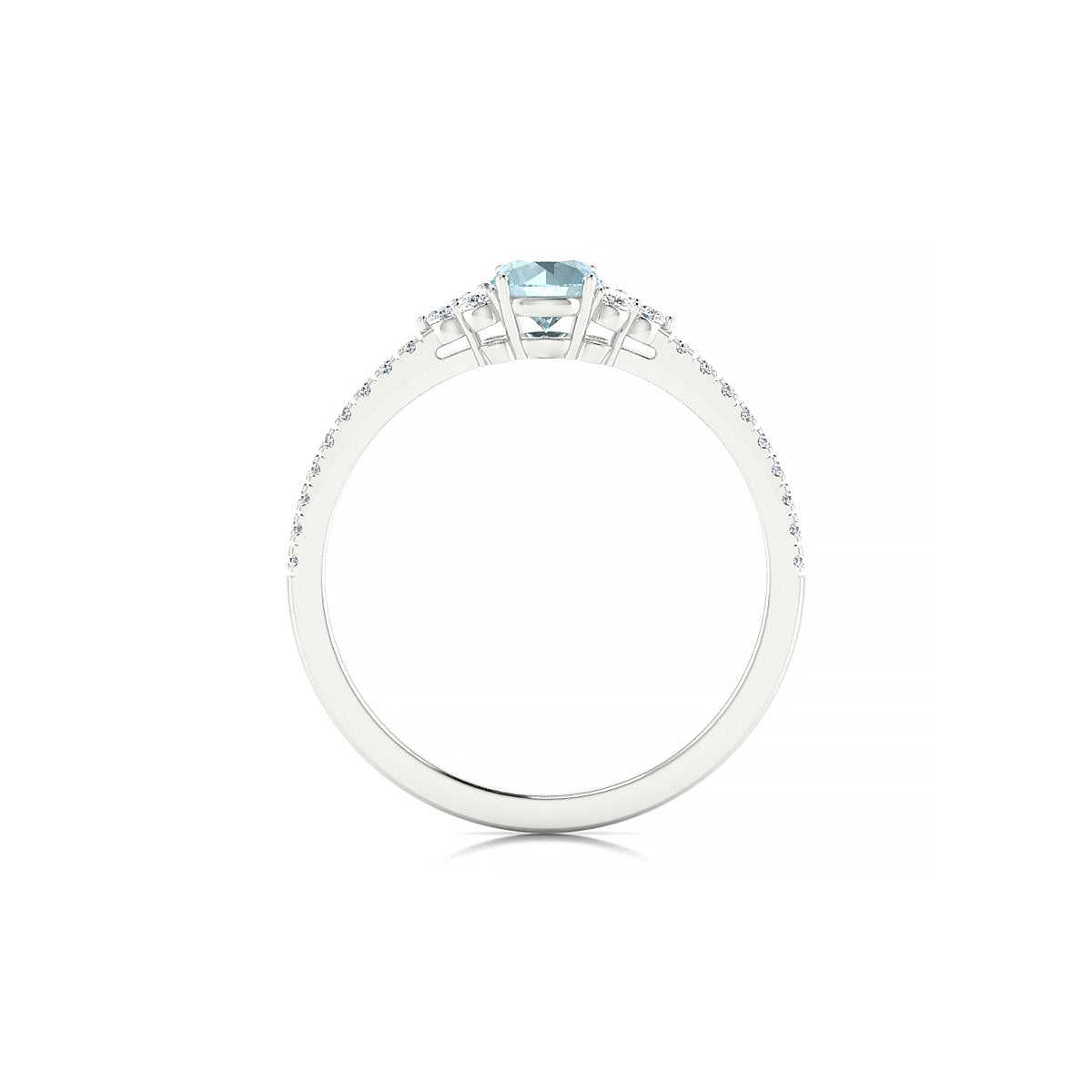 Reverie | 18k White Gold 4.5 mm Round Aquamarine Ring