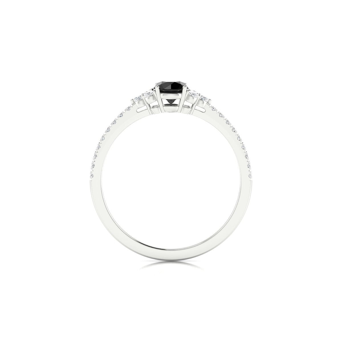 Reverie | 18k White Gold 4.5 mm Round Black Diamond Ring