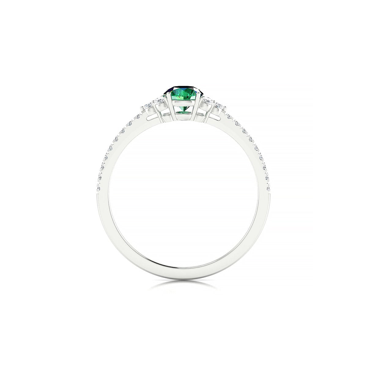 Reverie | 18k White Gold 4.5 mm Round Emerald Ring