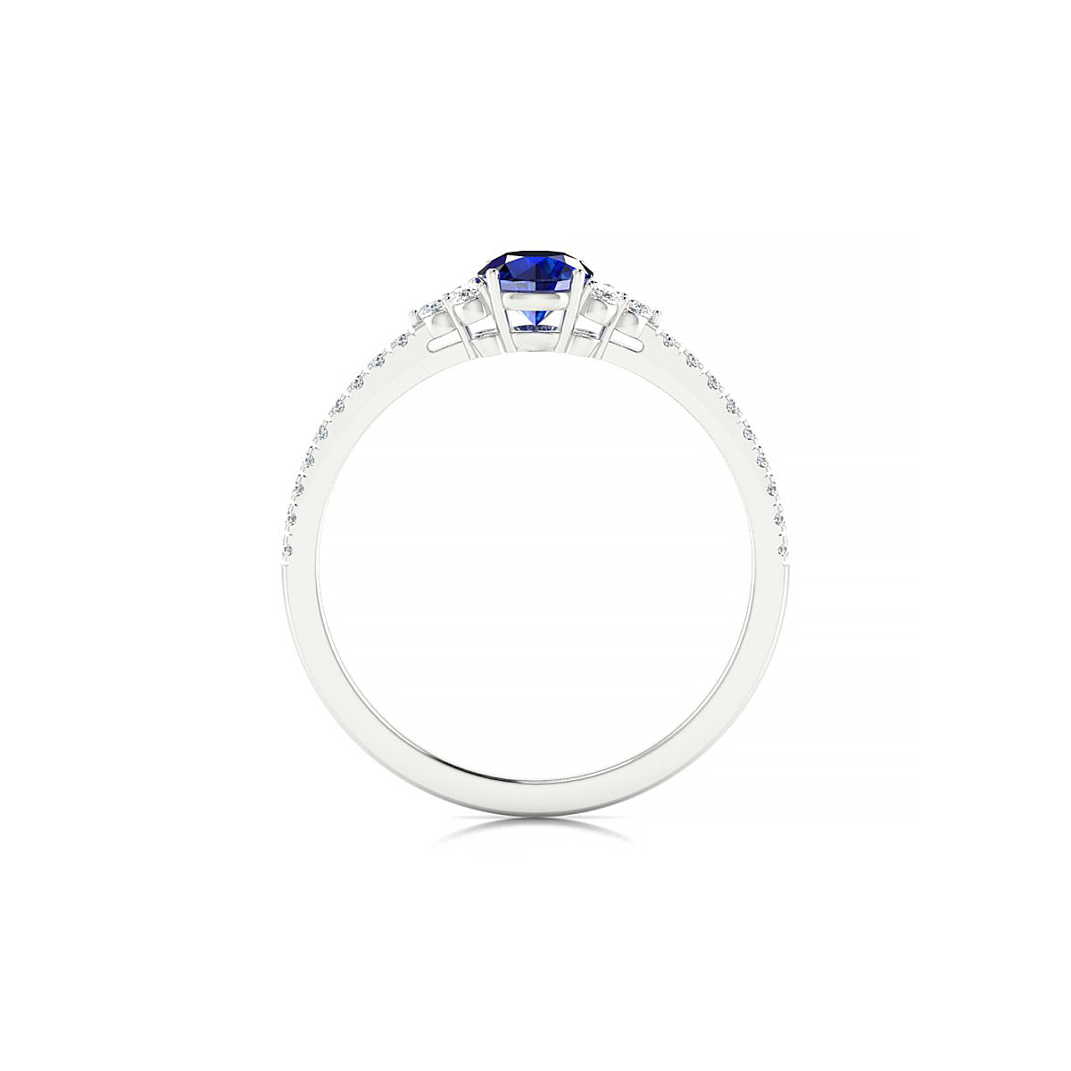 Reverie | 18k White Gold 4.5 mm Round Sapphire Ring