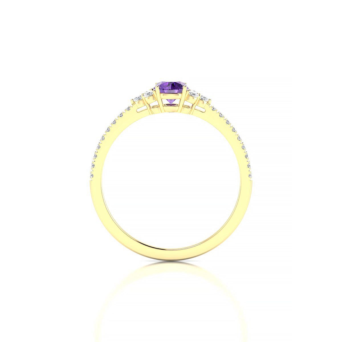Reverie | 18k Yellow Gold 4.5 mm Round Amethyst Ring