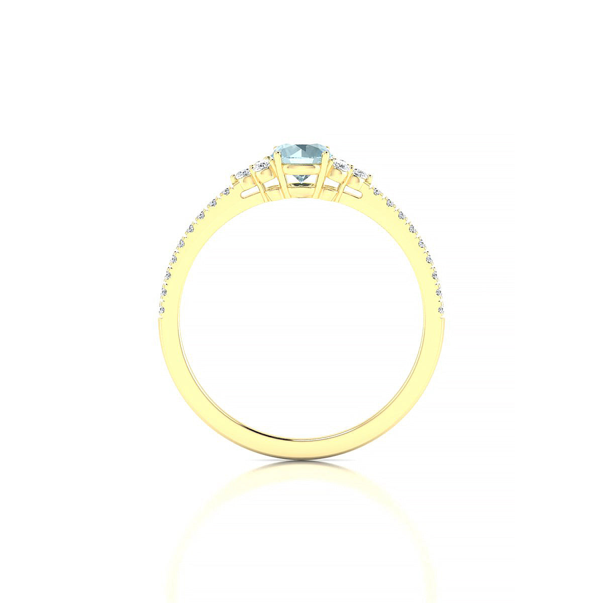Reverie | 18k Yellow Gold 4.5 mm Round Aquamarine Ring