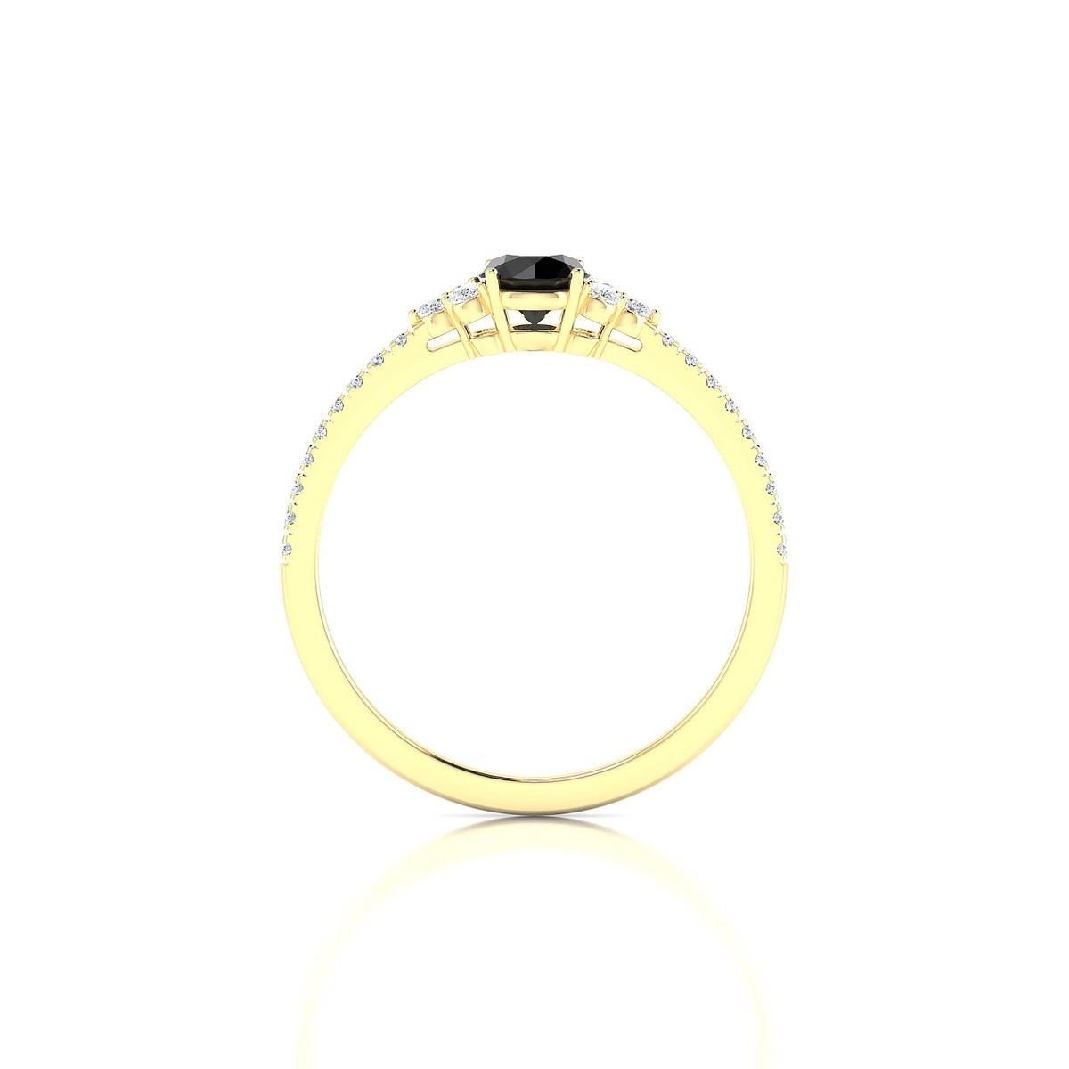 Reverie | 18k Yellow Gold 4.5 mm Round Black Diamond Ring