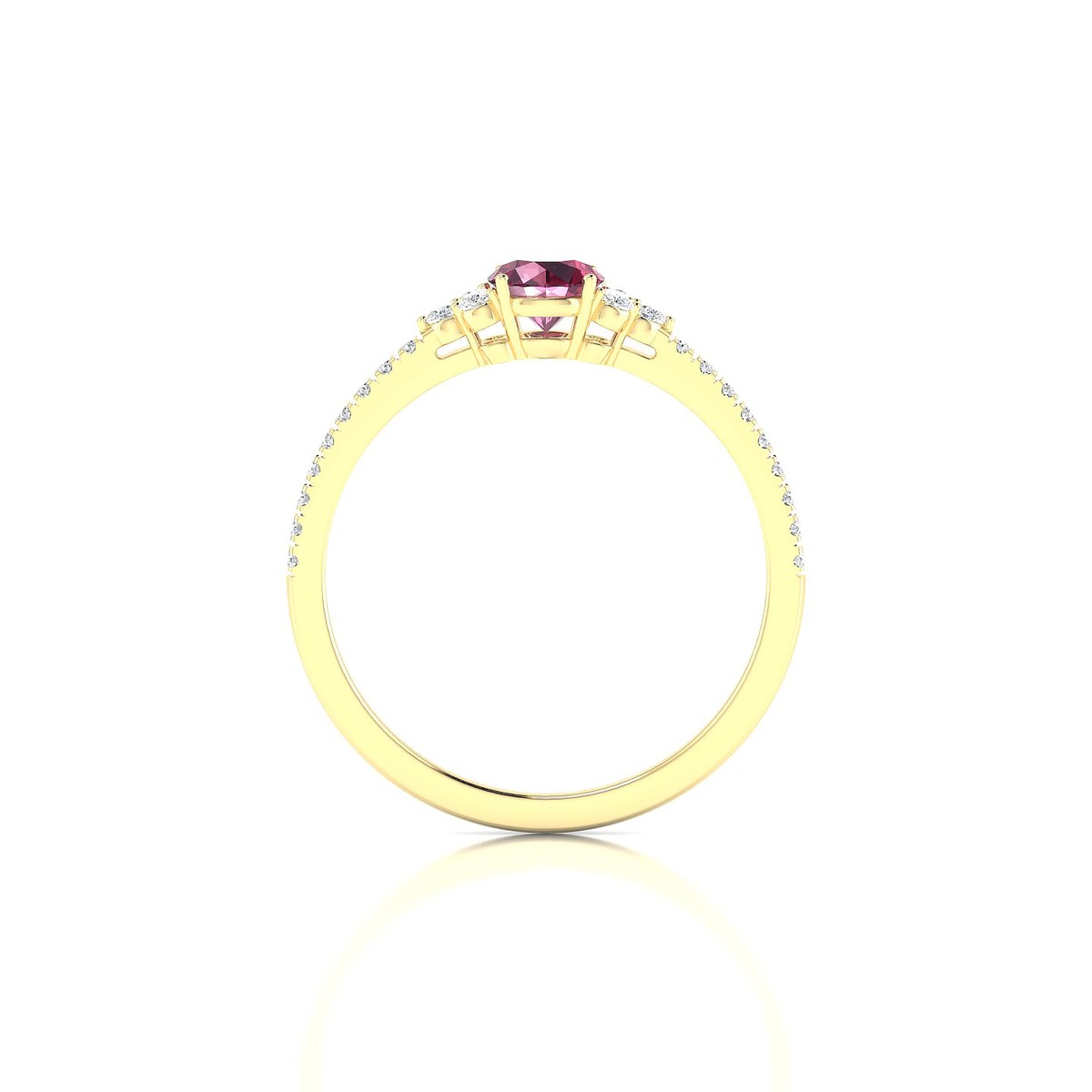 Reverie | 18k Yellow Gold 4.5 mm Round Rhodolite Ring