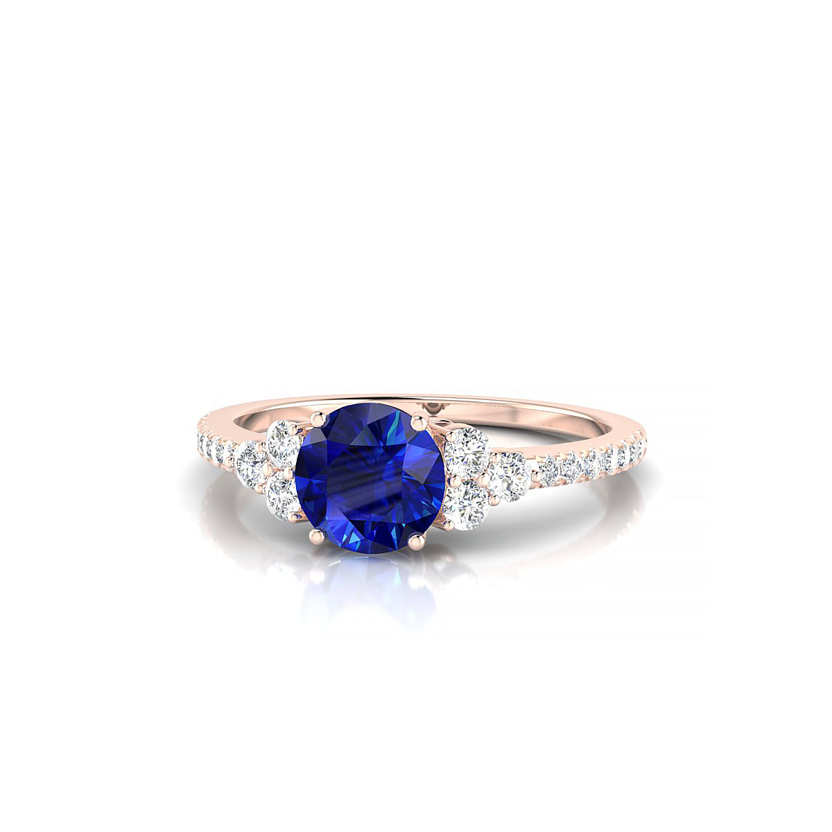 Reverie | 18k Rose Gold 6 mm Round Sapphire Ring