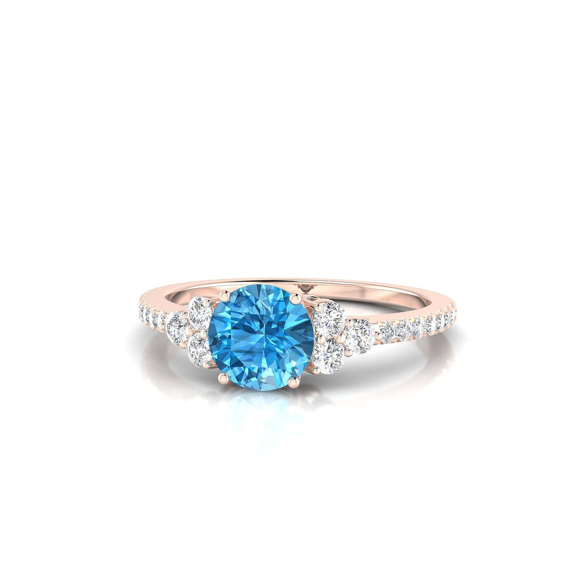 Reverie | 18k Rose Gold 6 mm Round Topaz Ring