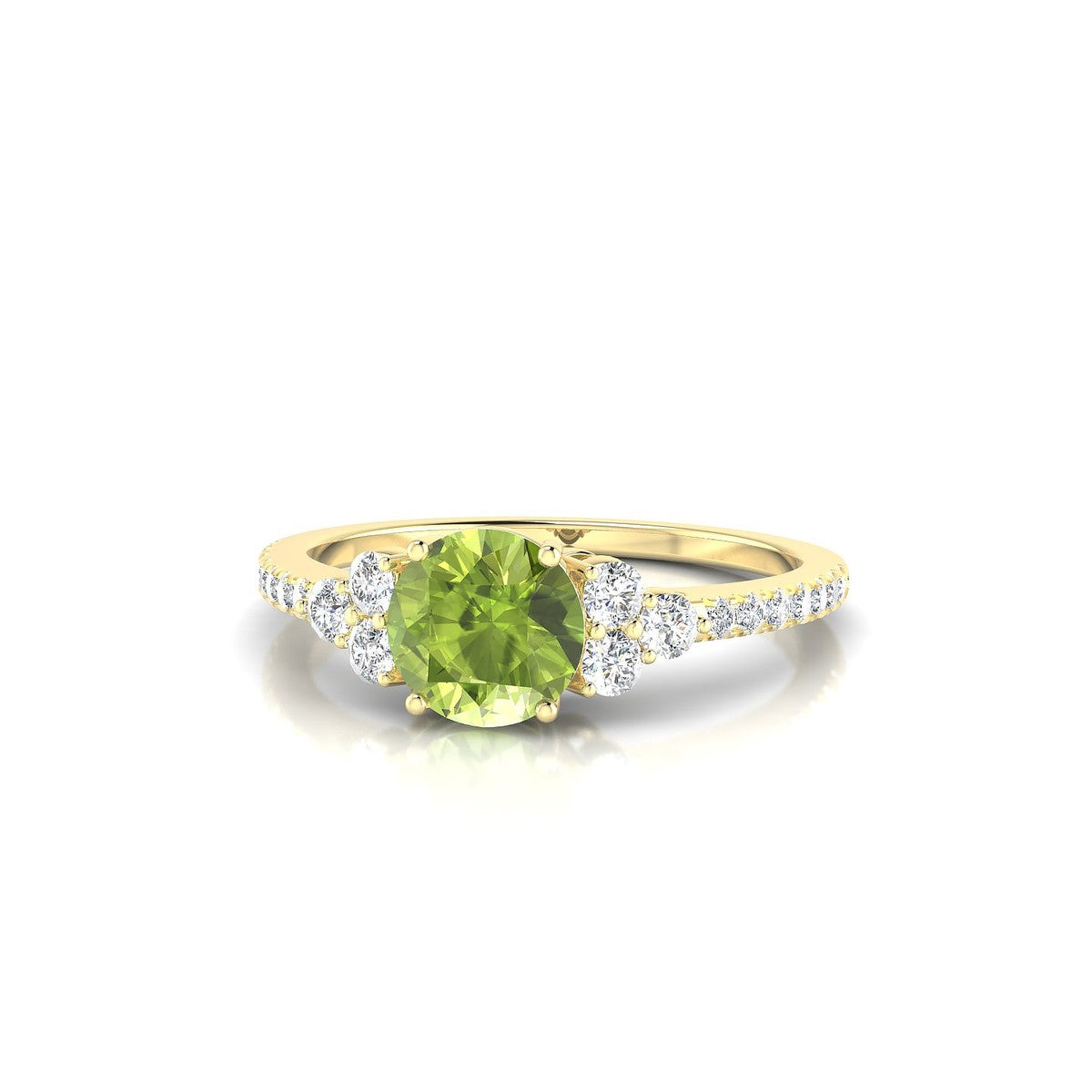 Reverie | 18k Yellow Gold 6 mm Round Peridot Ring
