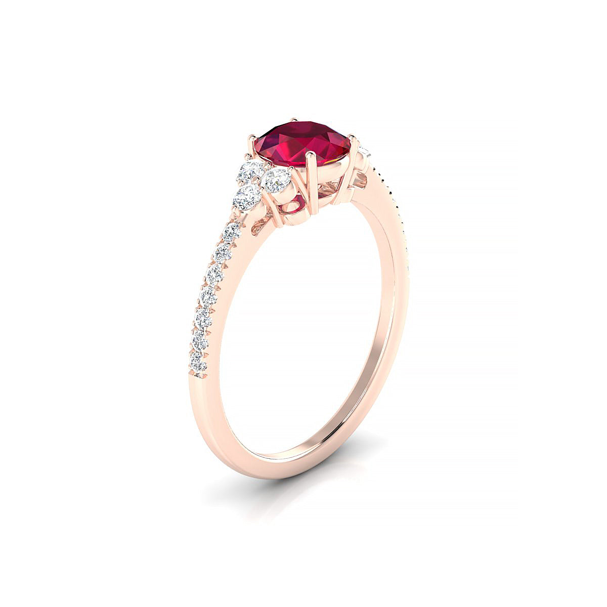 Reverie | 18k Rose Gold 6 mm Round Ruby Ring